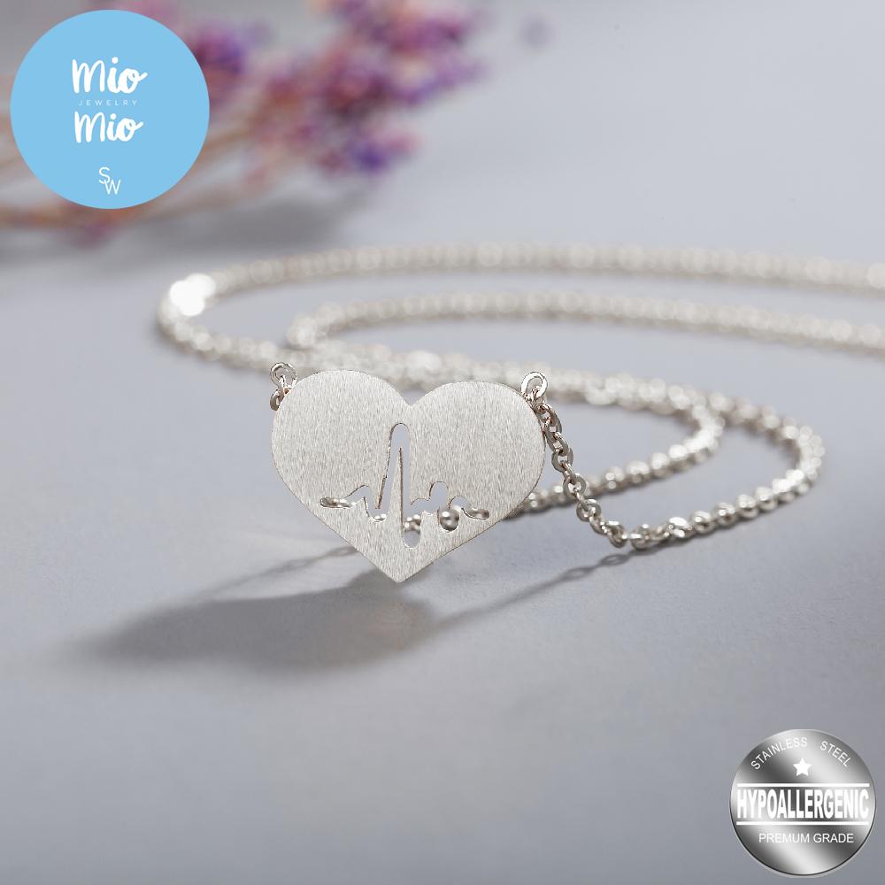 Narty Heartbeat Stainless Steel Pendant Necklace