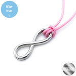 Mio Mio by Silverworks Big Infinity Pendant in Pink Leatherette Necklace - Fashion Accessory for Women X2008