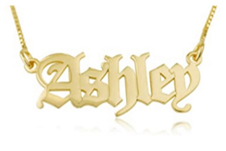 Old Serif Personalized Name Necklace SilverWorks - Main Image
