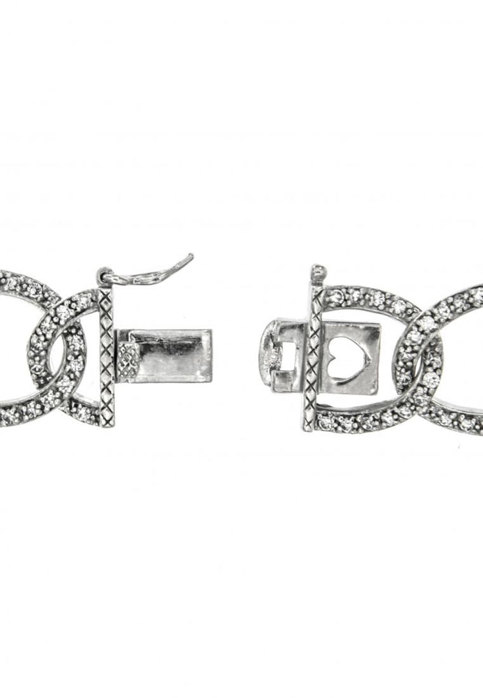 Zirconia Stone w/ Chain Design Necklace