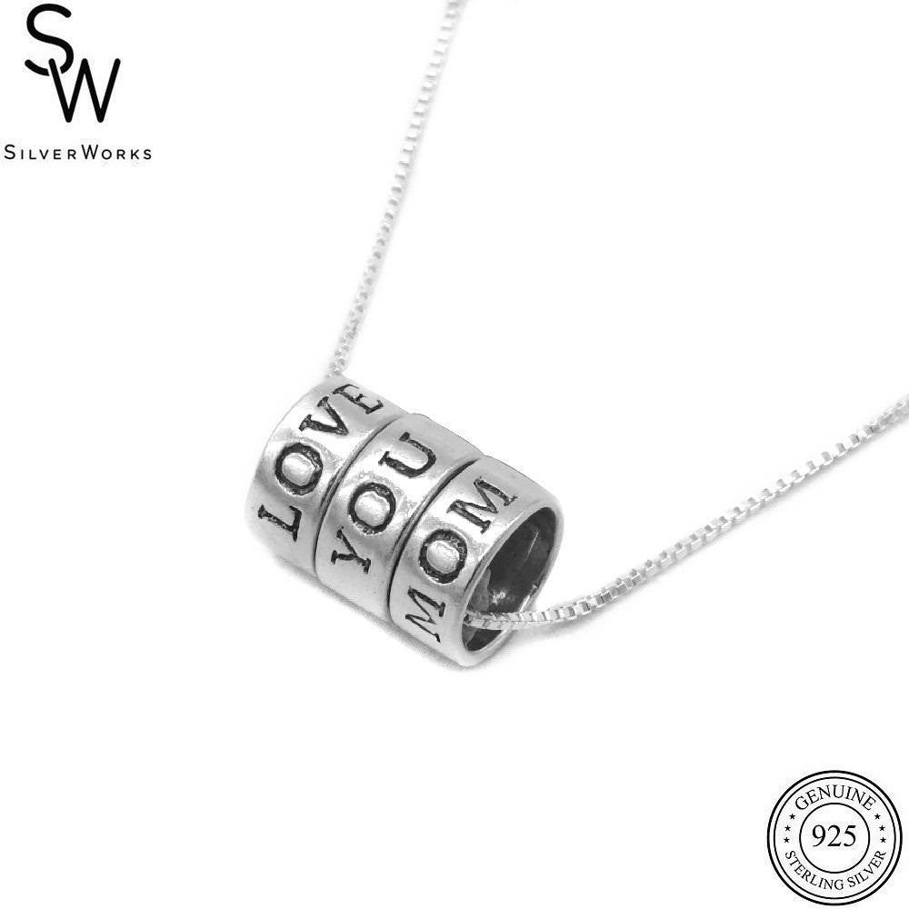 Silverworks Love You Mom Necklace Mother's Day Collection SilverWorks