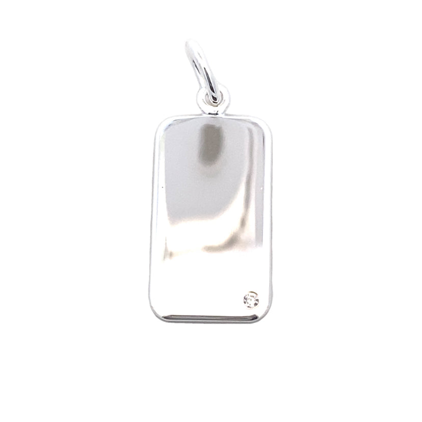 PLAIN PENDANT WTH 1 CZ AT SIDE