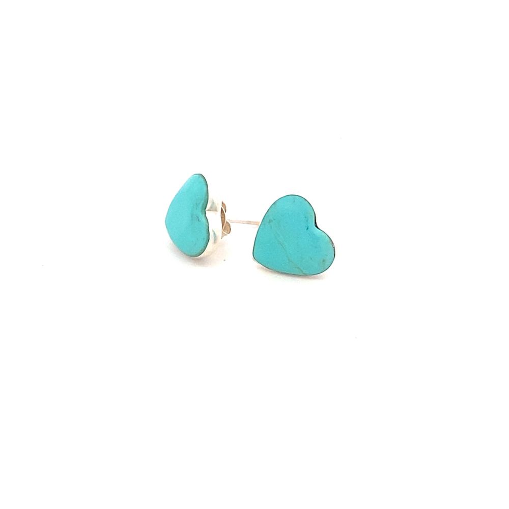 Francess Turquoise Heart 925 Sterling Silver Stud Earrings