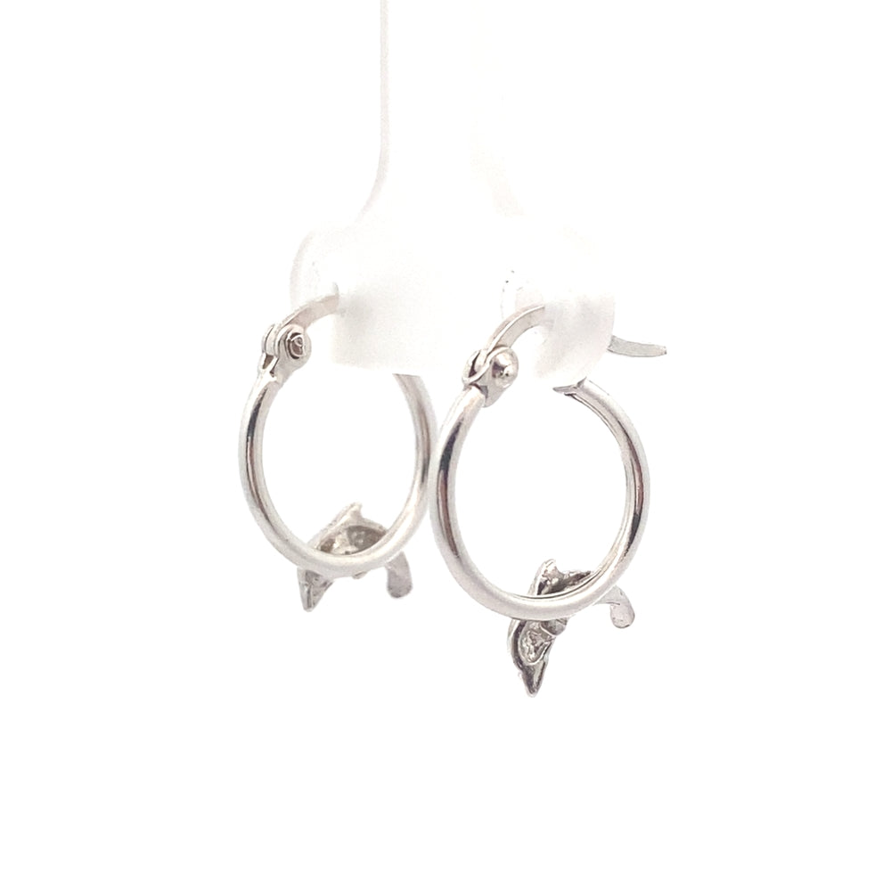 Plain Hoop with Dolphin Earrings