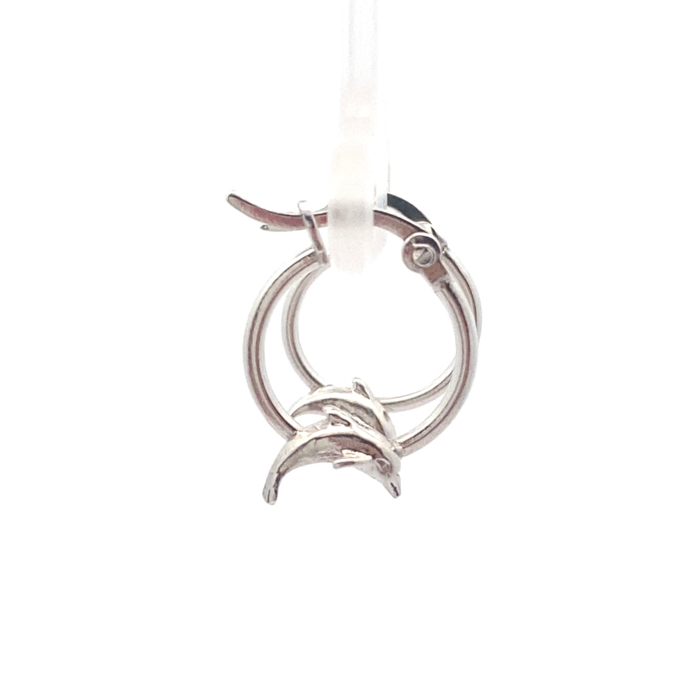 Plain Hoop with Dolphin Earrings
