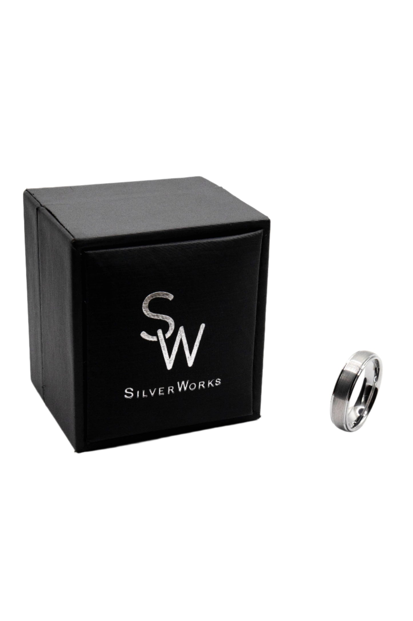 Sloan Matte Tungsten Wedding Band Ring | SilverWorks