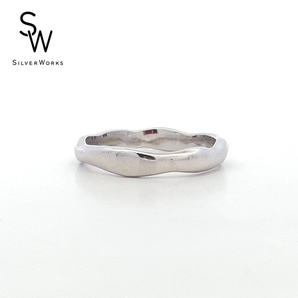 R664555 PLAIN WAVY RHOD RING 2.9G
