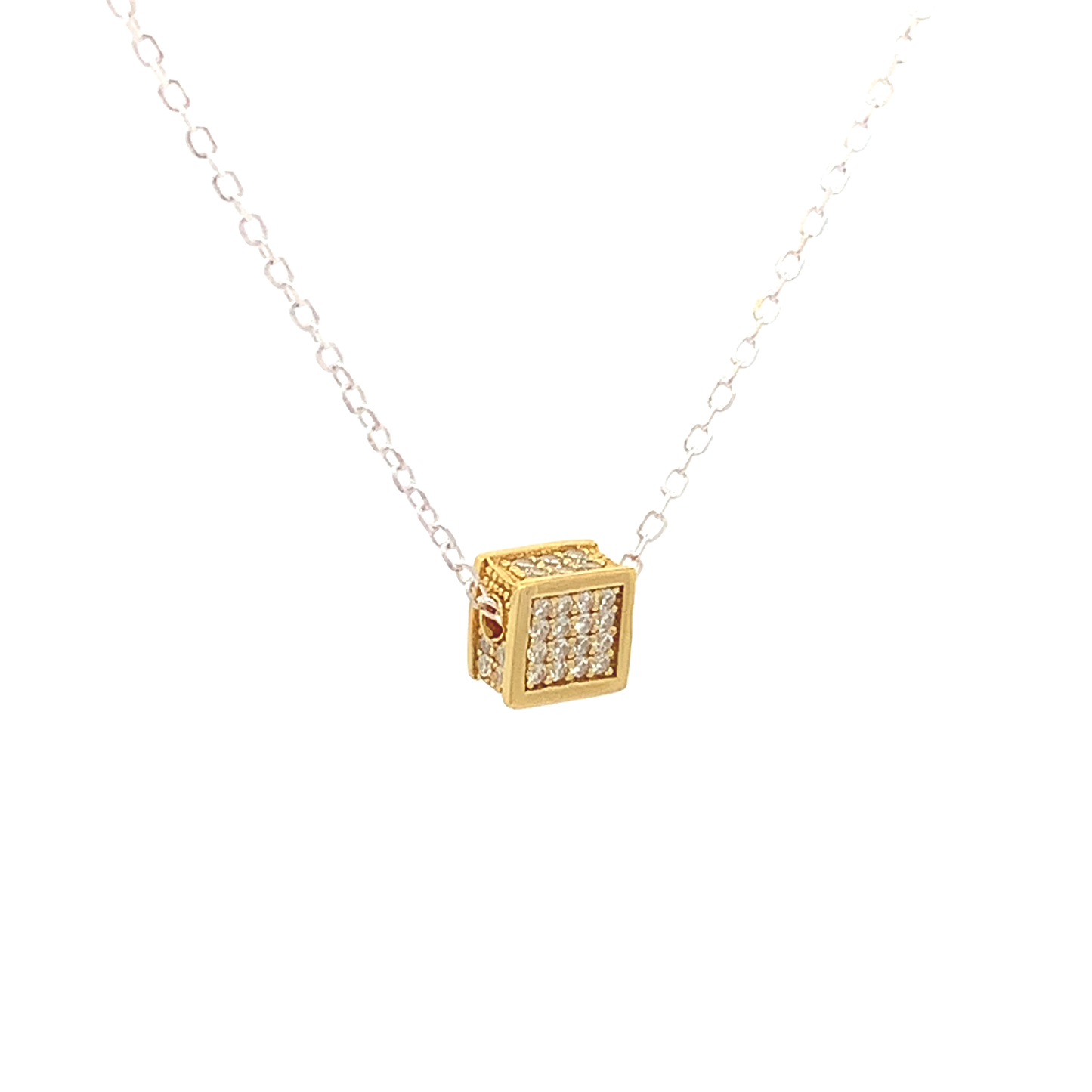 Dazzling Silver Pave Necklace