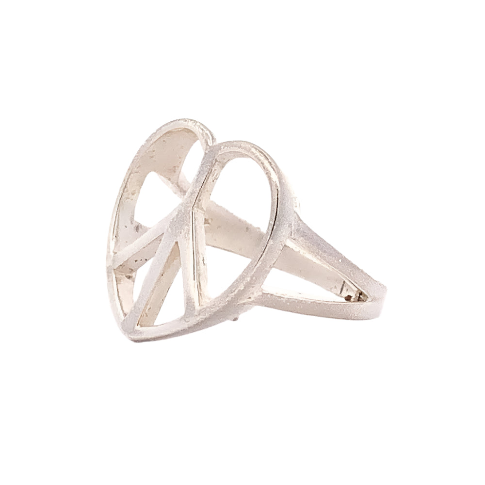Valerie Peace Heart 925 Sterling Silver Ring | SilverWorks