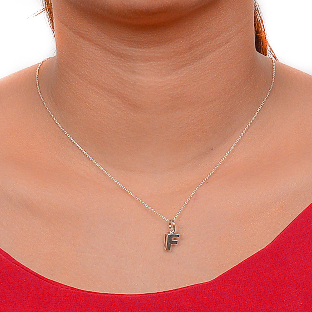 Jin Initial Letter F 925 Sterling Silver Personalized Pendant