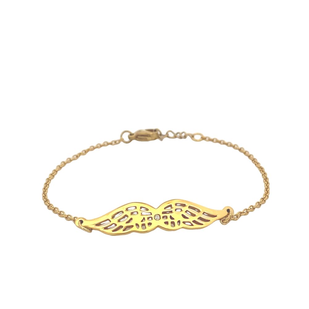Mio Mio by Silverworks Gold Angelic Wings with stone Bracelet