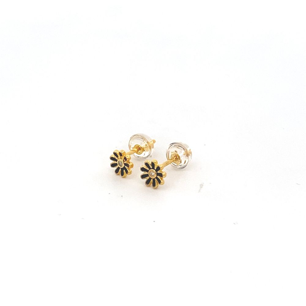 Silverworks Set of Dragonfly, Flower and Pearl Dainty Gold Stud Earrings - MicroStud Collection S738
