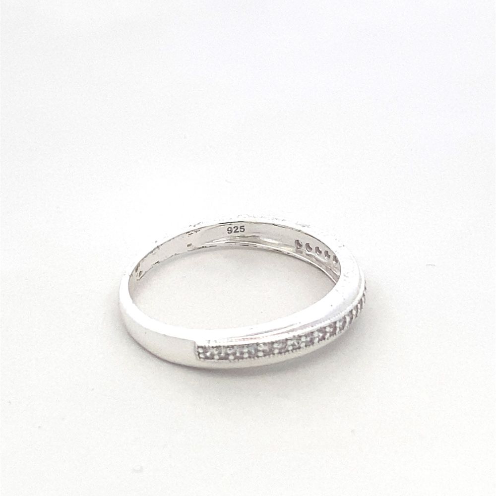 Willow 925 Sterling Silver Half Eternity Band Ring SilverWorks