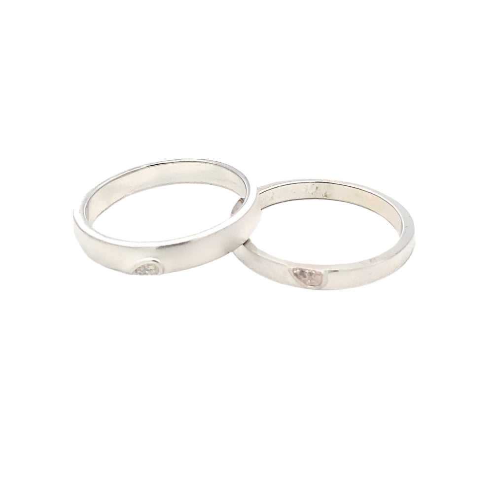 Synergy Matching Couple Heart 925 Sterling Silver Wedding Band