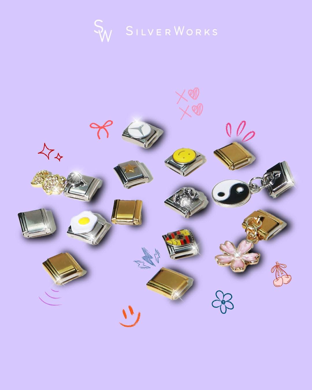 Symbols Charms for Stainless Steel Italian Bracelet