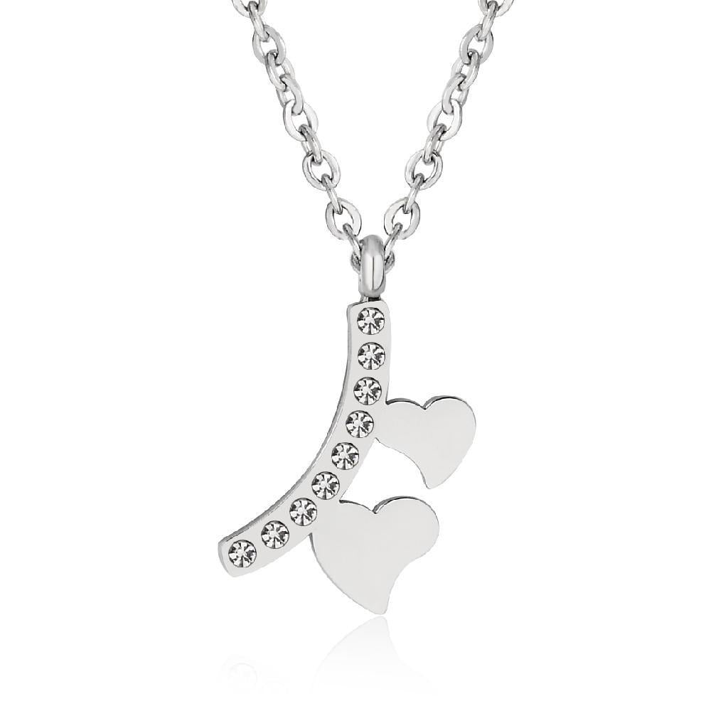 2 Heart Pendant Stainless Steel Necklace Philippines | Silverworks