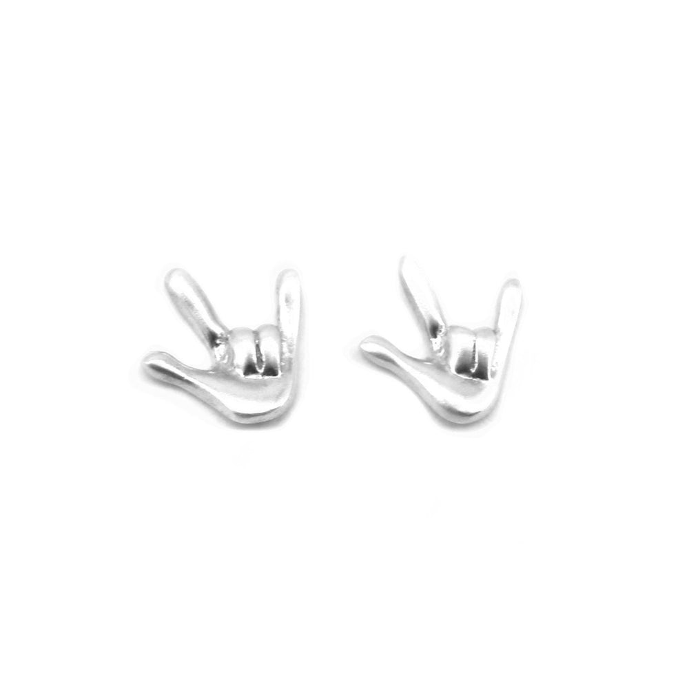 Hand Sign 925 Sterling Silver Stud Earrings Philippines | Silverworks