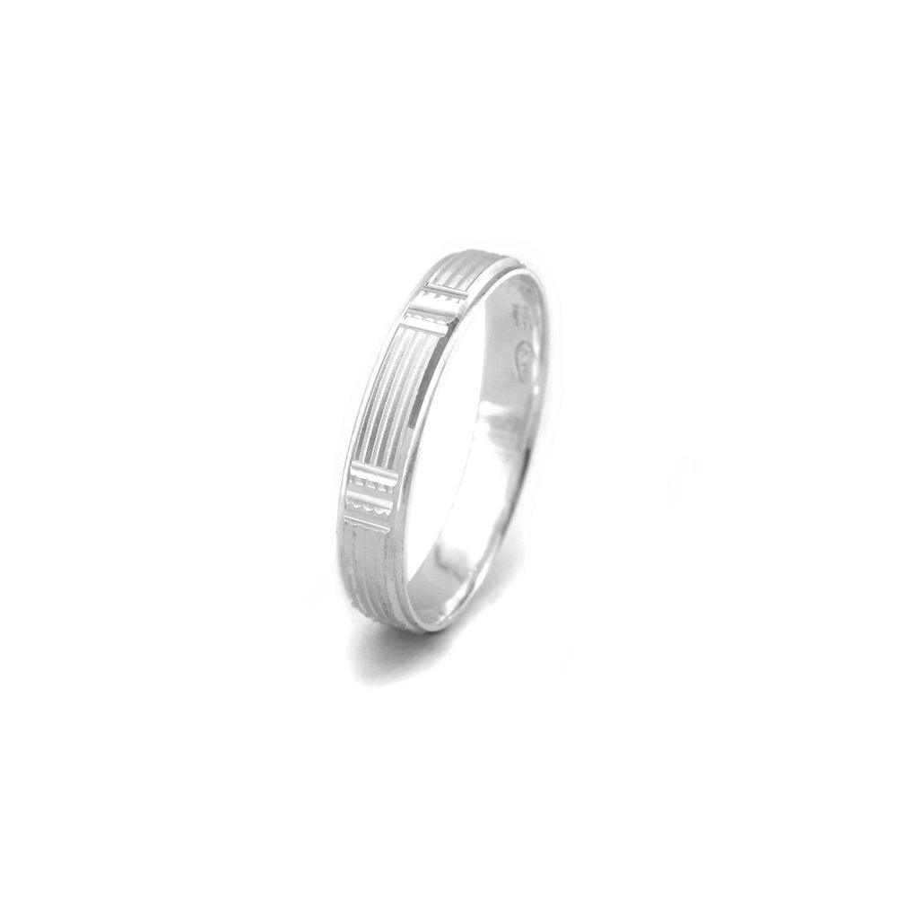 Band Ring with Deep Horizontal Lines 925 Sterling Silver Rings Philippines | Silverworks