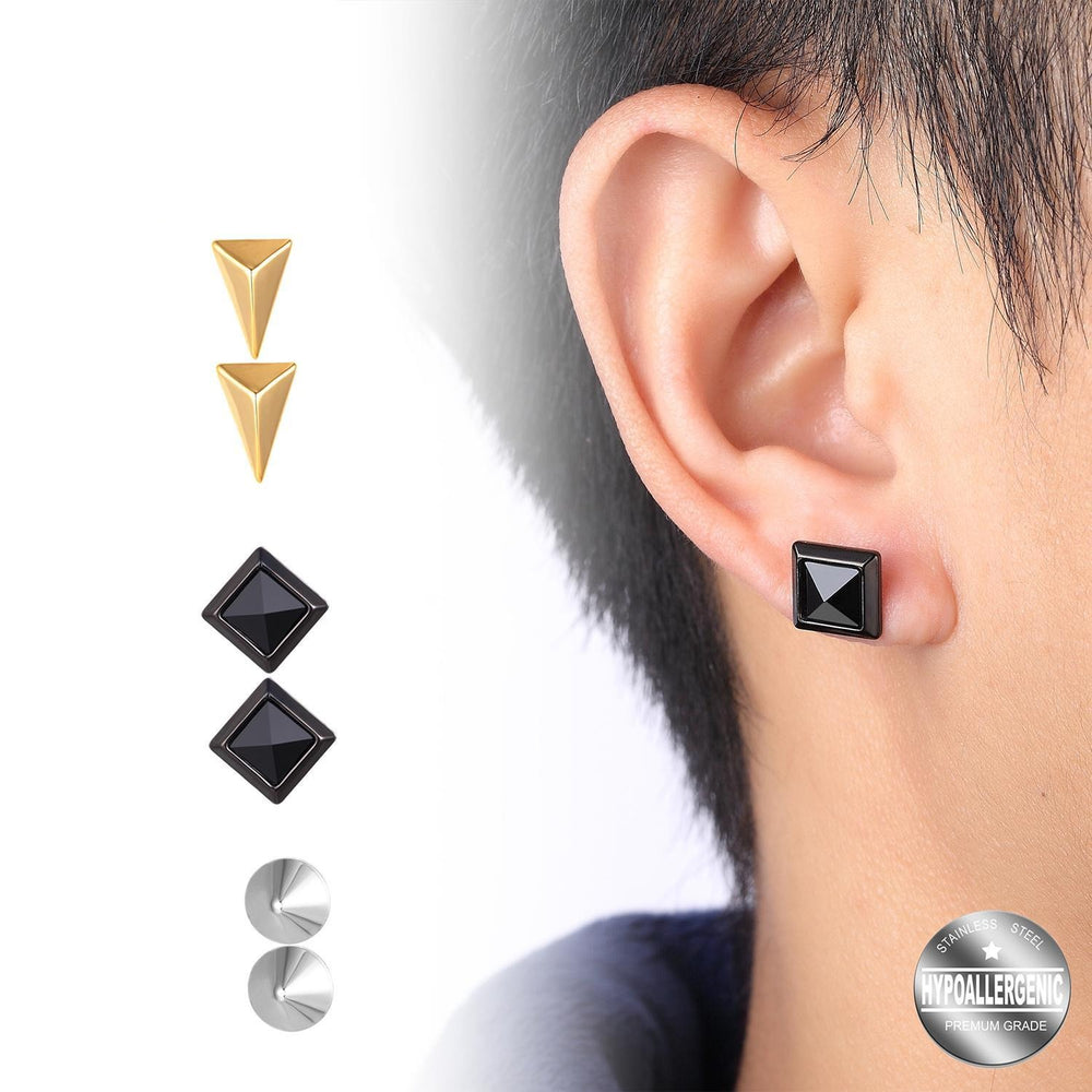 3 Pairs of Tri-Colored Stud Earrings Philippines | Silverworks