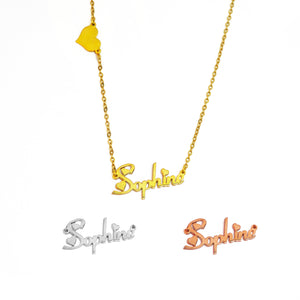 Fiolex Girls with Heart Name Necklace