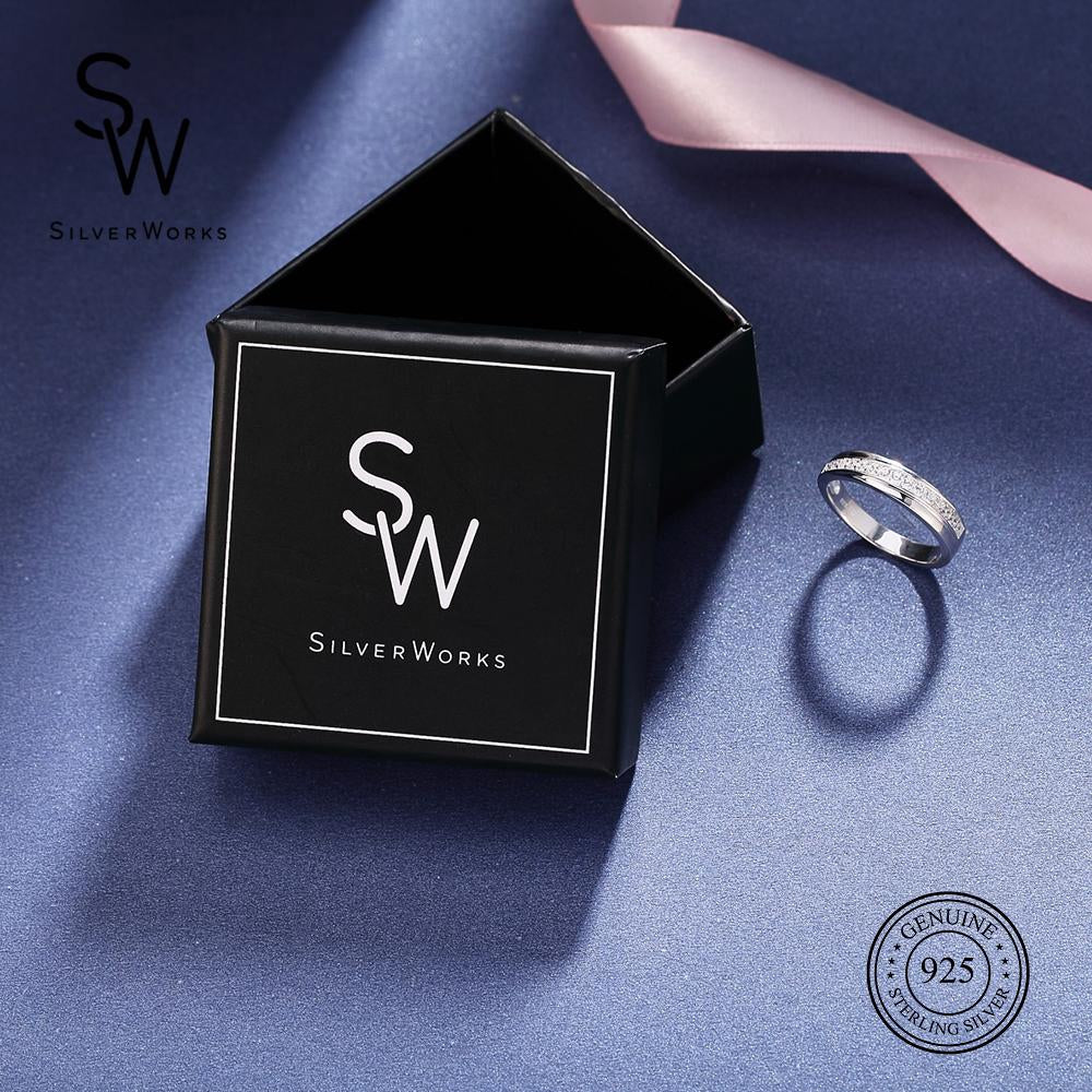 Kaia 925 Sterling Silver Eternity Band Ring | SilverWorks