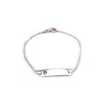 Cory Heart ID Bar Silver Bracelet with Box Chain