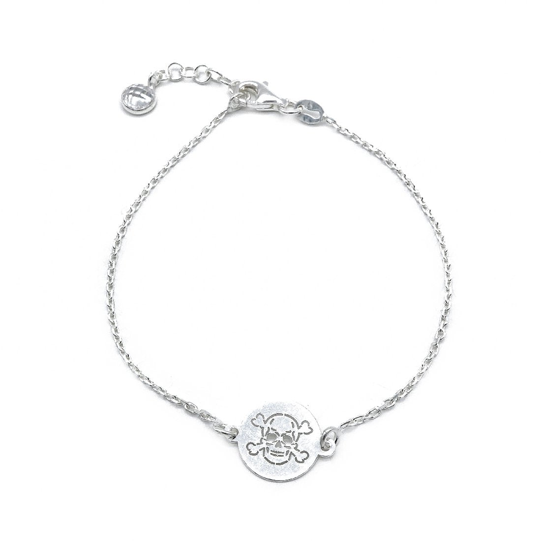 Callison Skull Engraved 925 Sterling Silver Bracelet | SilverWorks