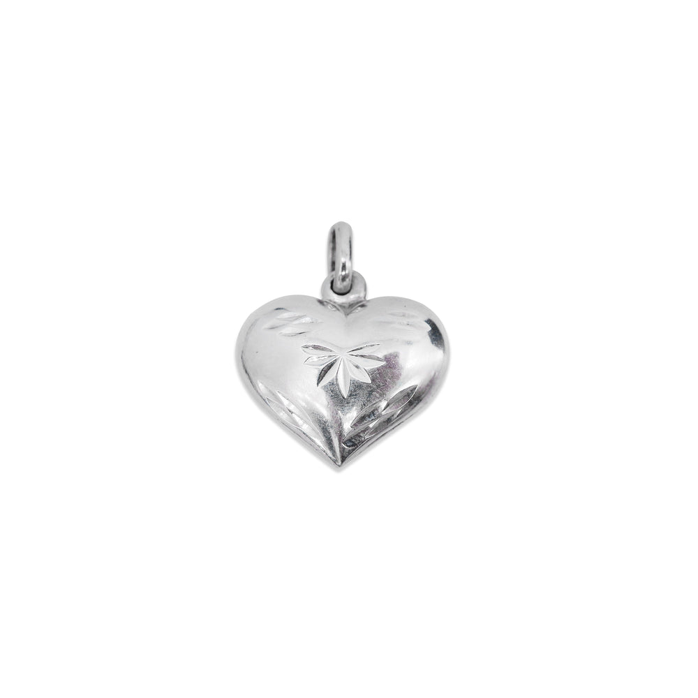 Puff Heart with Askterisk Engrave 925 Sterling Silver Pendant Philippines | Silverworks