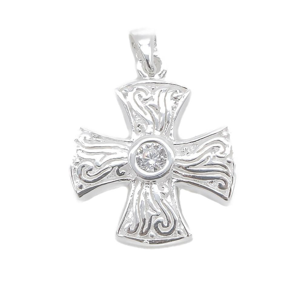Akasha Silver Cross Charm with Cubic Zirconia 925 Sterling Silver Charms and Pendants Philippines | Silverworks