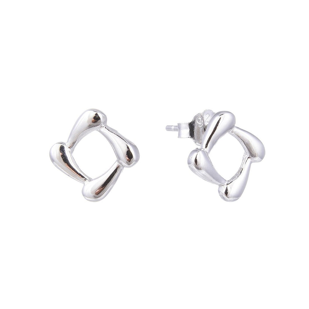 Marguita Cut Out Square 925 Sterling Silver Stud Earrings Philippines | Silverworks
