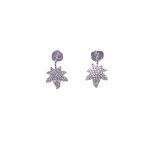Margo Maple Leaf Silver Stud Earrings