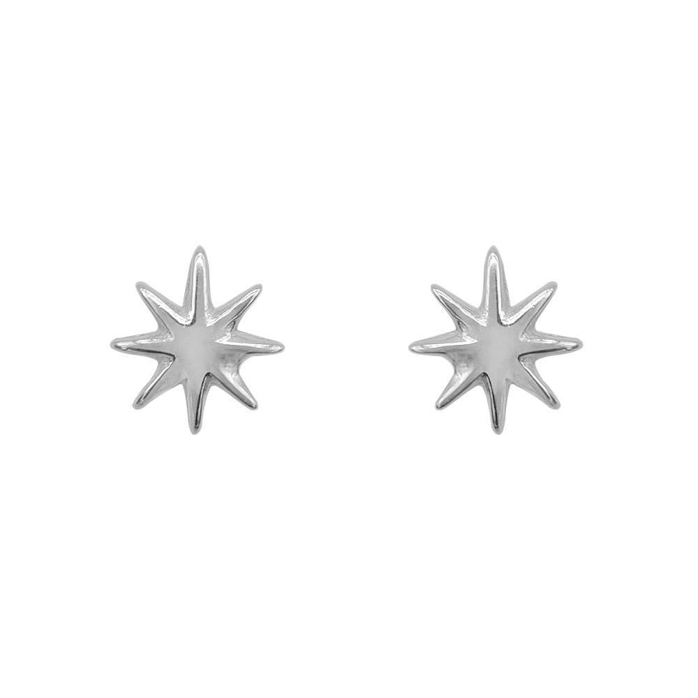 Neci Starburst Silver Stud Earrings Unisex 925 Sterling Silver Stud