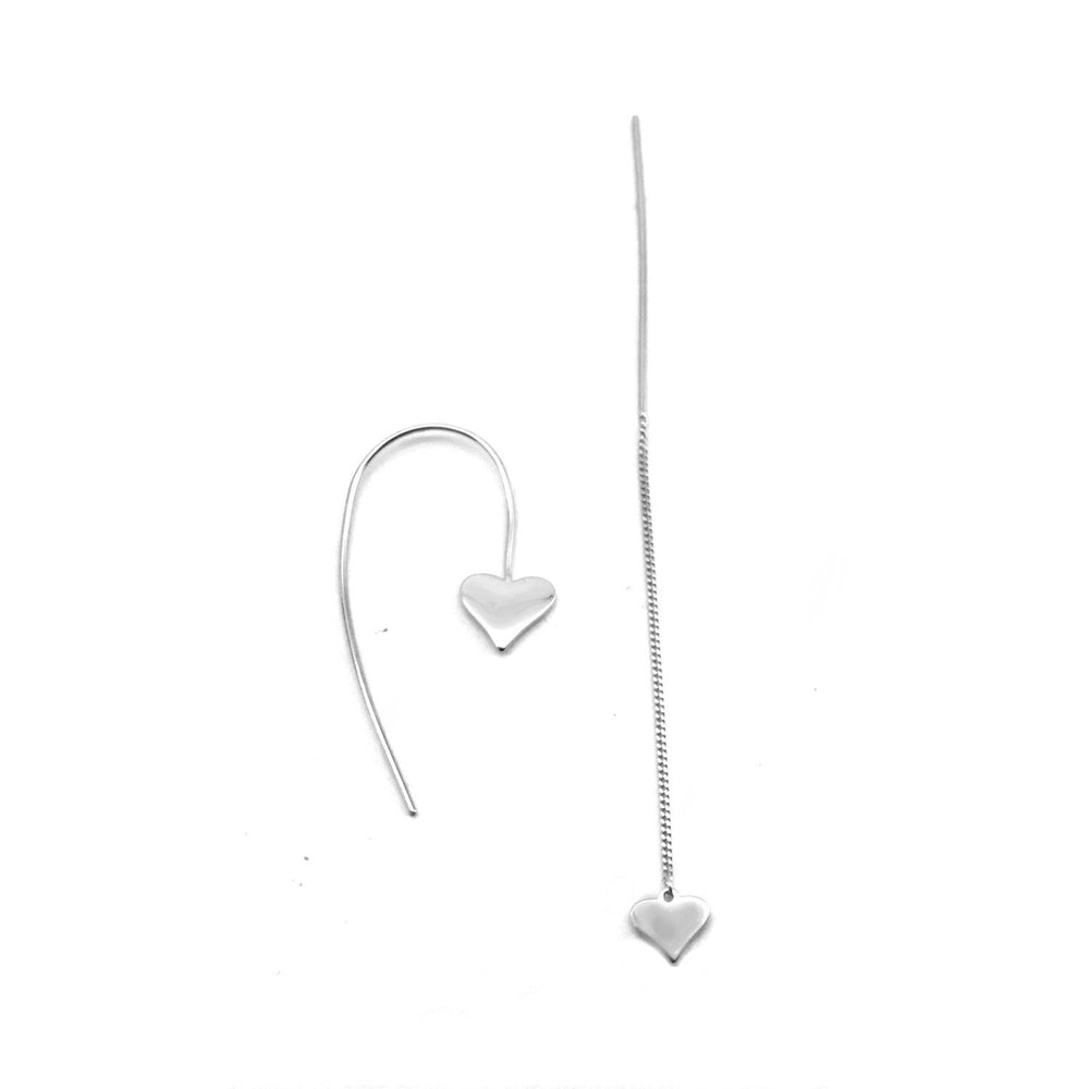 Mismatching Polished Heart 925 Sterling Silver Earrings Philippines | Silverworks