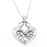 Open Heart Pendant with Mom Script 925 Sterling Silver Necklace Philippines | Silverworks