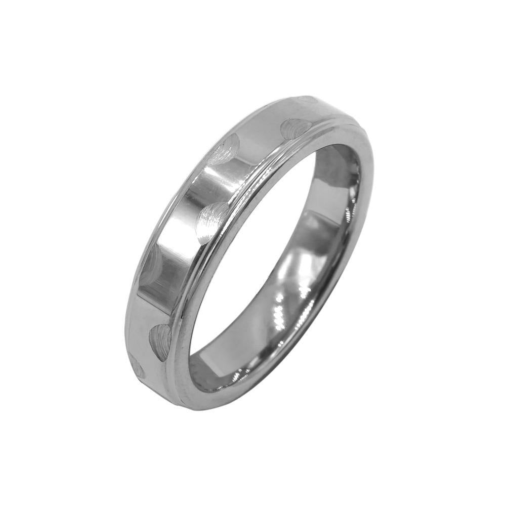 Scallop Etched Silver Tungsten Ring | Silverworks