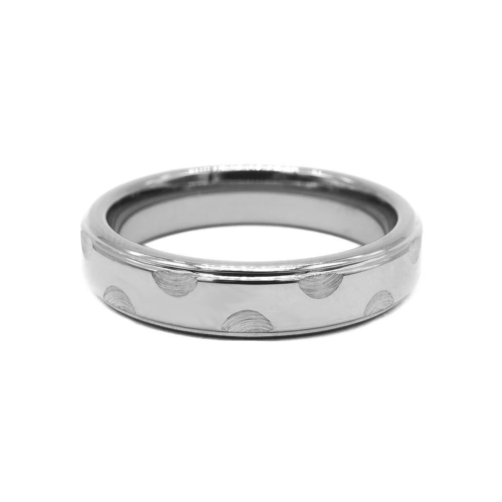 Scallop Etched Silver Tungsten Ring | Silverworks