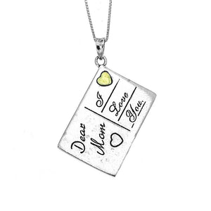 Square Plate pendant with Dear Mom, I Love You 925 Sterling Silver Necklace Philippines | Silverworks