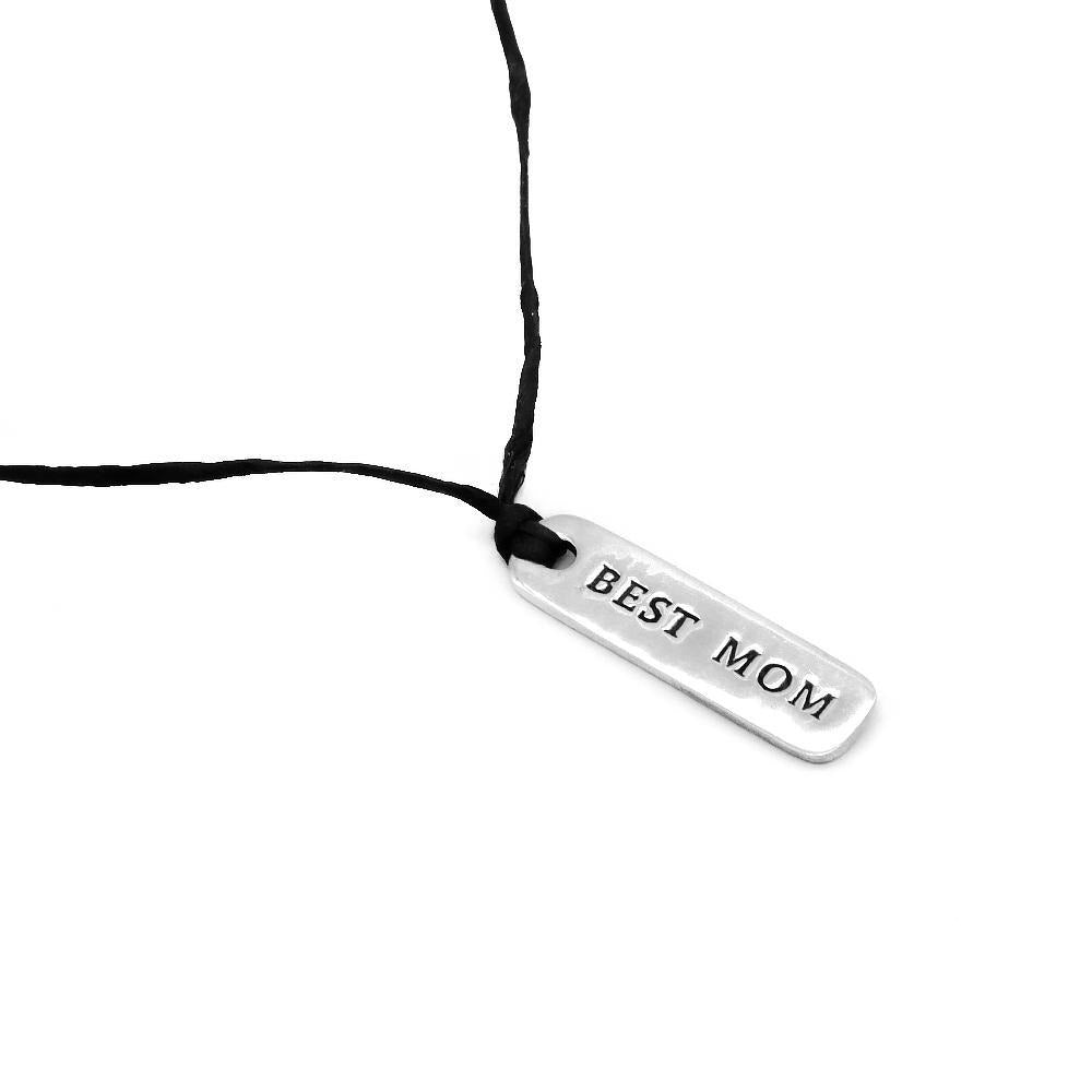 ID Bar with Engraved Best Mom Hemp 925 Sterling Silver Necklace Philippines | Silverworks