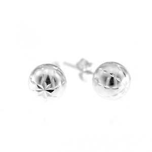 Ball Stud w/ Flakes Design 925 Sterling Silver Earrings Philippines | Silverworks