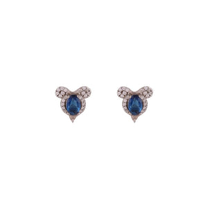 Mia Blue Sapphire Silver Stud Earrings For Women
