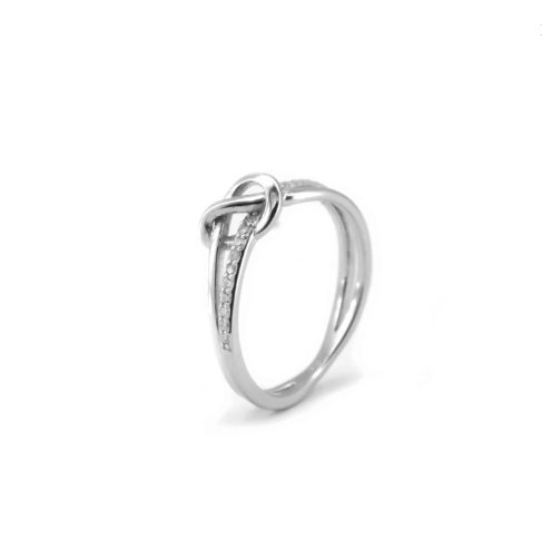 Zirconia Knot Ring SilverWorks