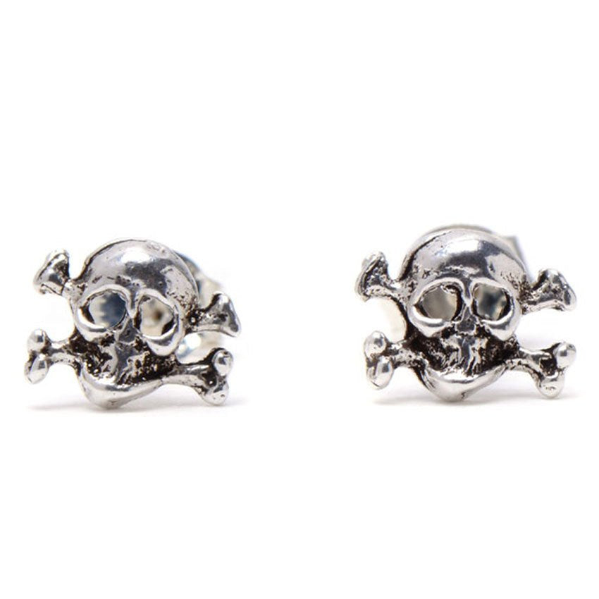 Small Pirate Skull 925 Sterling Silver Earrings Philippines | Silverworks