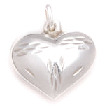 Puff Heart with Diamond Cut Pendant