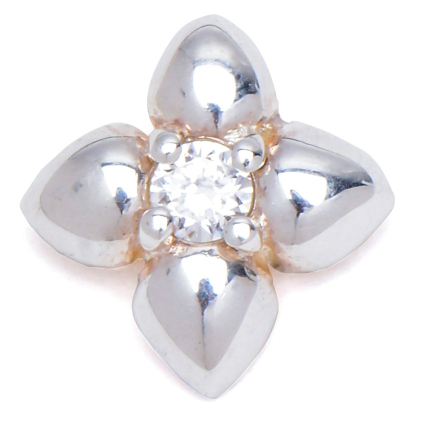 Flower with Four Petals and Zirconia Pendant