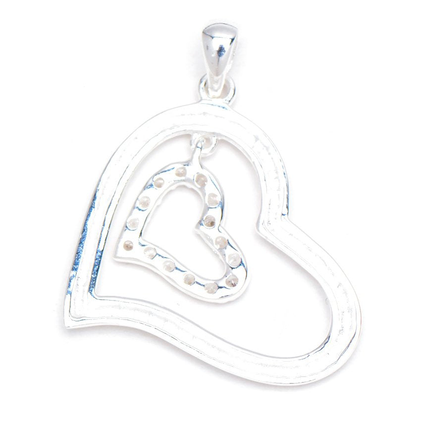 Big Open with Small Heart Zirconia 925 Sterling Silver Charms and Pendants Philippines | Silverworks