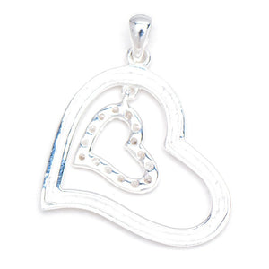 Big Open with Small Heart Zirconia 925 Sterling Silver Charms and Pendants Philippines | Silverworks