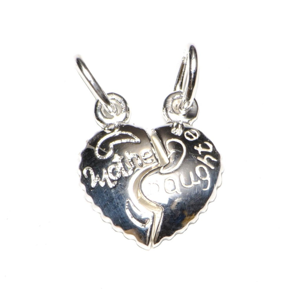 Mother & Daughter Puzzle Heart Charm 925 Sterling Silver Pendant Philippines | Silverworks