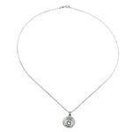 Silverworks 925 Sterling Silver Round "Love Mom" Necklace For Women N3637
