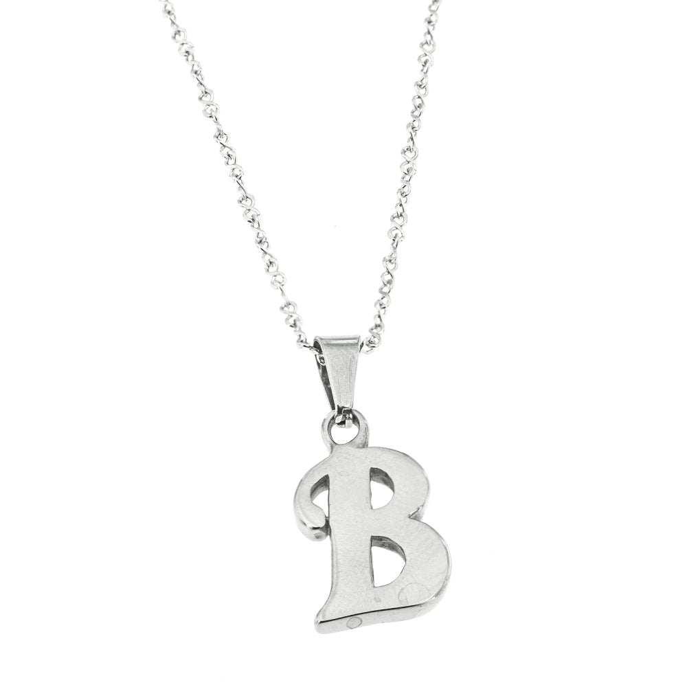 Landon Letter Pendant Stainless Steel Pendant Necklace SilverWorks
