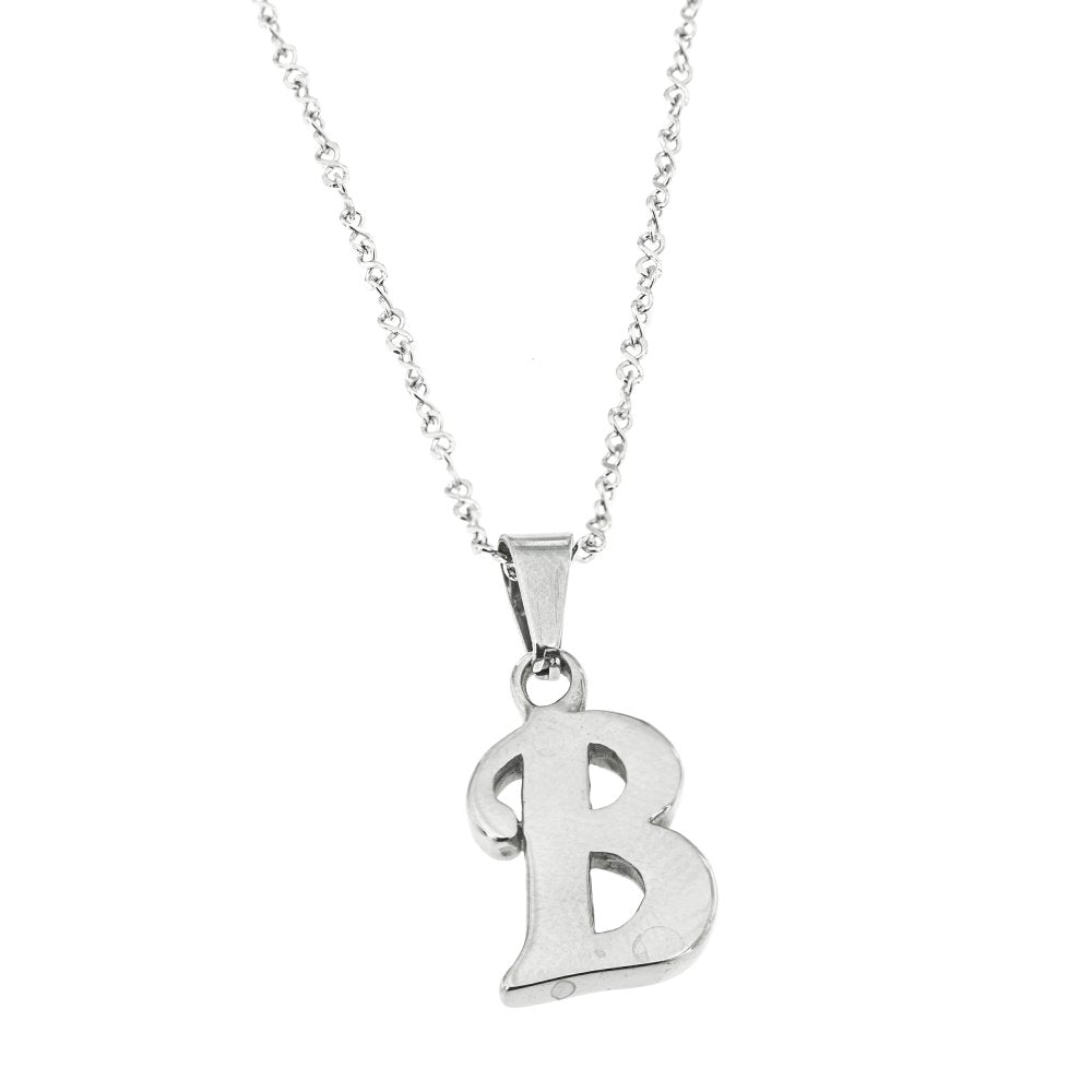 Letter Pendant in Twisted Curb Chain Stainless Steel Hypoallergenic Necklace Philippines | Silverworks